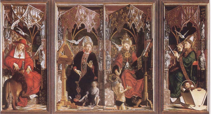 PACHER, Michael Altarpiece of the Earyly Chuch Fathers